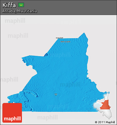 Political 3D Map of Kiffa, cropped outside