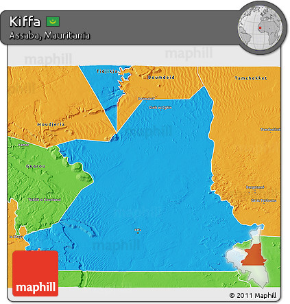 Political 3D Map of Kiffa