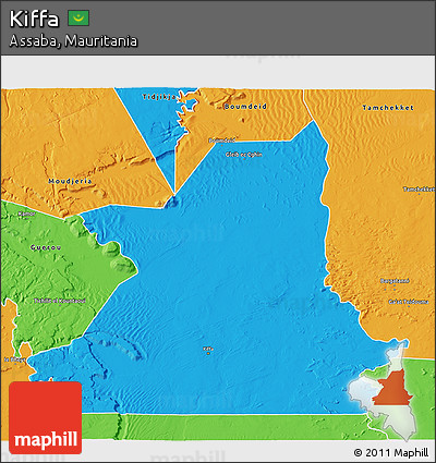 Political 3D Map of Kiffa