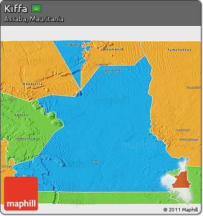 Political 3D Map of Kiffa