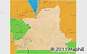 Satellite 3D Map of Kiffa, political outside