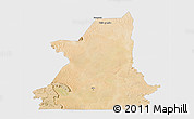 Satellite 3D Map of Kiffa, single color outside