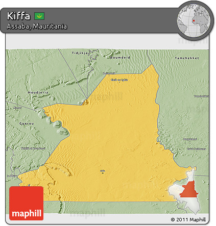 Savanna Style 3D Map of Kiffa