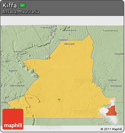 Savanna Style 3D Map of Kiffa
