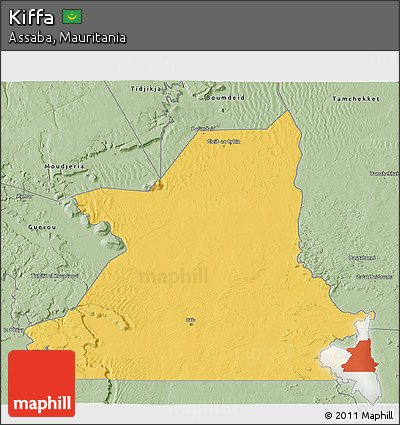 Savanna Style 3D Map of Kiffa
