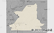 Shaded Relief 3D Map of Kiffa, darken, desaturated