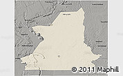 Shaded Relief 3D Map of Kiffa, darken, semi-desaturated