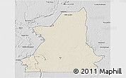 Shaded Relief 3D Map of Kiffa, desaturated