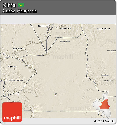 Shaded Relief 3D Map of Kiffa