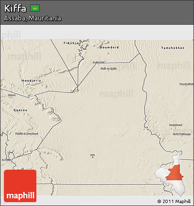 Shaded Relief 3D Map of Kiffa