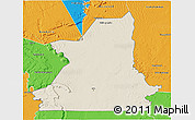 Shaded Relief 3D Map of Kiffa, political outside