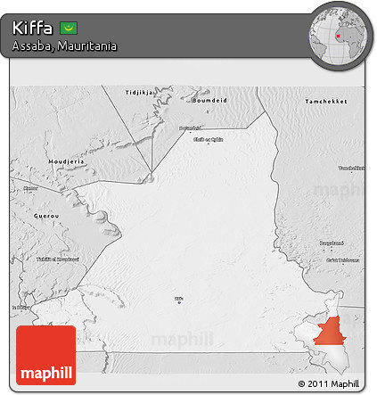 Silver Style 3D Map of Kiffa