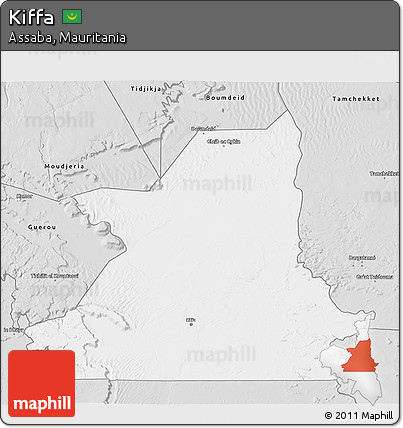 Silver Style 3D Map of Kiffa