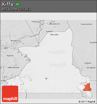 Silver Style 3D Map of Kiffa