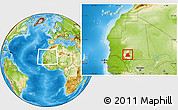 Physical Location Map of Kiffa, highlighted parent region, within the entire country