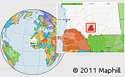 Political Location Map of Kiffa, highlighted country