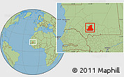 Savanna Style Location Map of Kiffa