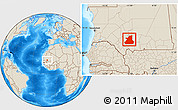 Shaded Relief Location Map of Kiffa