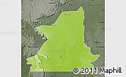 Physical Map of Kiffa, darken, semi-desaturated