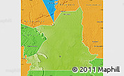 Physical Map of Kiffa, political outside