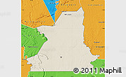 Shaded Relief Map of Kiffa, political outside