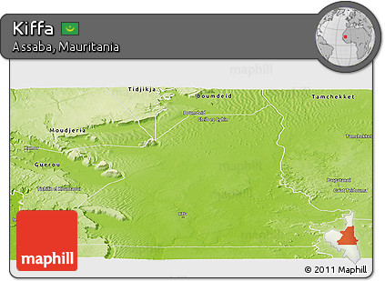 Physical Panoramic Map of Kiffa