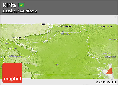 Physical Panoramic Map of Kiffa