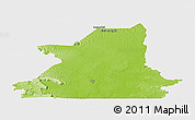Physical Panoramic Map of Kiffa, single color outside