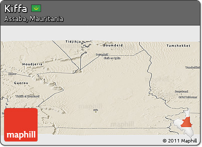 Shaded Relief Panoramic Map of Kiffa