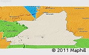 Shaded Relief Panoramic Map of Kiffa, political outside
