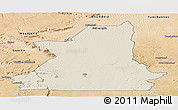 Shaded Relief Panoramic Map of Kiffa, satellite outside