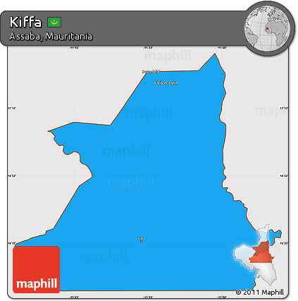 Political Simple Map of Kiffa, cropped outside
