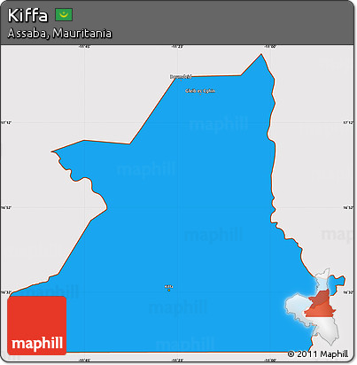 Political Simple Map of Kiffa, cropped outside