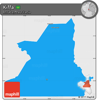 Political Simple Map of Kiffa, single color outside