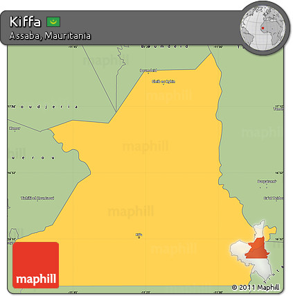 Savanna Style Simple Map of Kiffa