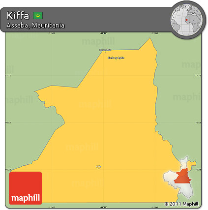 Savanna Style Simple Map of Kiffa, single color outside