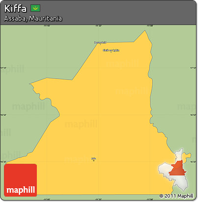 Savanna Style Simple Map of Kiffa, single color outside