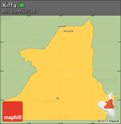 Savanna Style Simple Map of Kiffa, single color outside