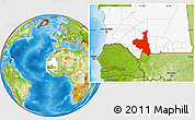 Physical Location Map of Assaba, highlighted country