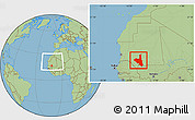 Savanna Style Location Map of Assaba, within the entire country