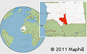 Savanna Style Location Map of Assaba, highlighted country