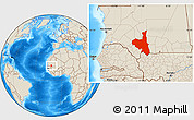 Shaded Relief Location Map of Assaba