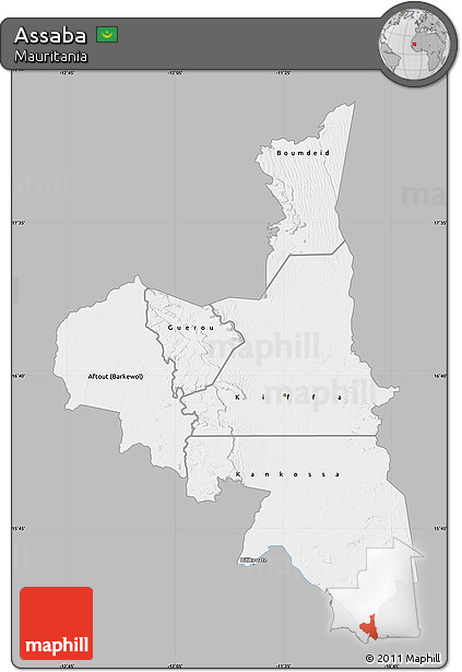 Gray Map of Assaba, single color outside