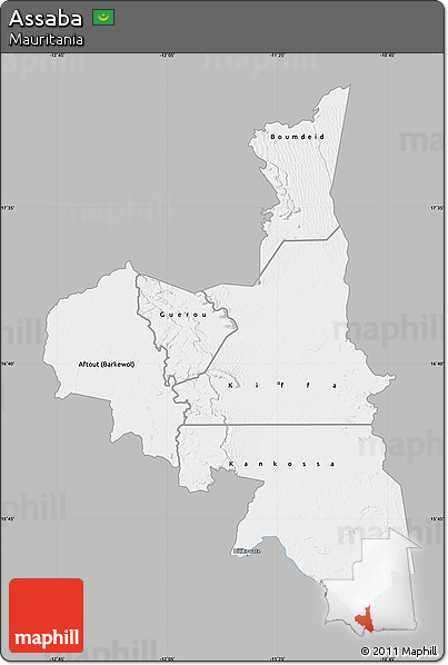 Gray Map of Assaba, single color outside