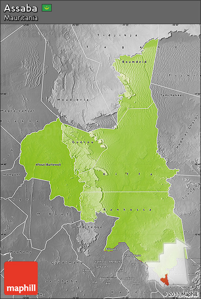 Physical Map of Assaba, desaturated