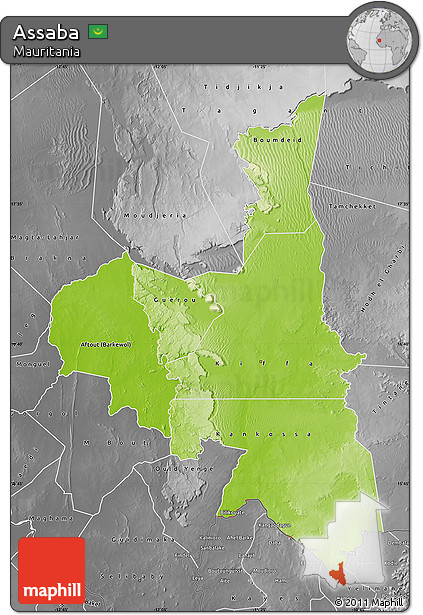 Physical Map of Assaba, desaturated