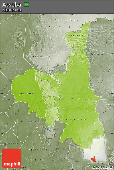 Physical Map of Assaba, semi-desaturated
