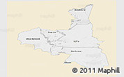 Classic Style Panoramic Map of Assaba, single color outside