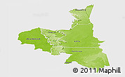 Physical Panoramic Map of Assaba, single color outside