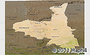 Satellite Panoramic Map of Assaba, darken